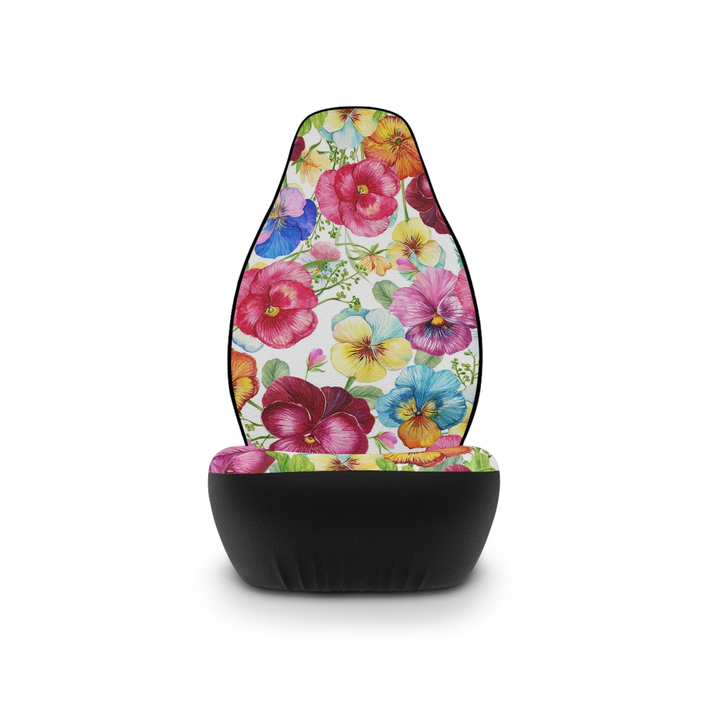 Pansy Paradise: Colorful Car Seat Covers Infused with Floral Deligh