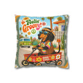 Feelin' Groovy retro Dachshund Pillowcase | 60s 70s pattern Square Decorative Pillow