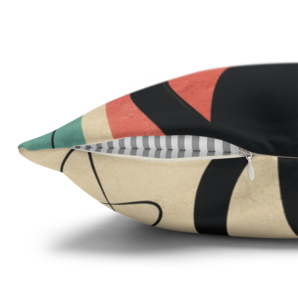Mid Century Retro Atomic Black Cats Pillowcase | Spun Polyester Square Pillowcase - COVER ONLY