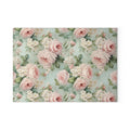 Vintage pink roses shabby chic inspired farmhouse county cottage glass cutting board