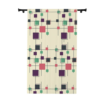 MCM little blocks pattern retro Window Curtains (1 Piece), mid century modern, mcm home decor, living room bedroom curtain