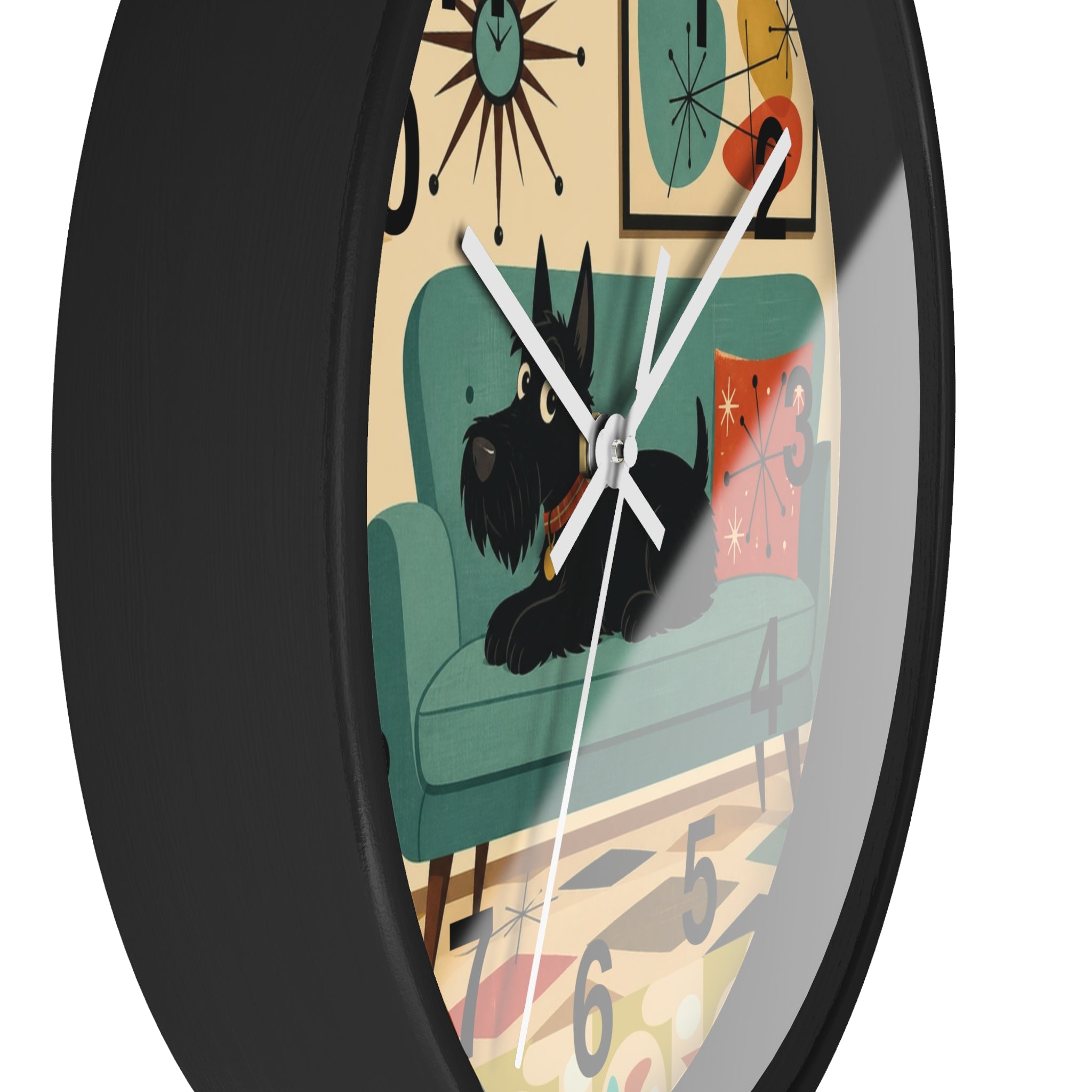 Retro Scotty Dog Sofa Wall Clock | Mid Century Modern Home Decor