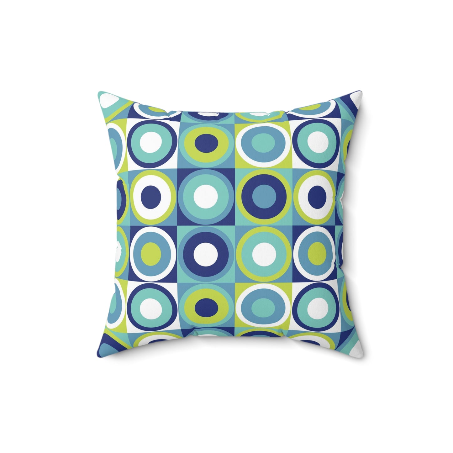 Vintage Vibes: Blue and Green Retro Pattern Pillow - Timeless Elegance for Your Space, modern vintage