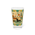 Mid Century Living Room Dachshund Pint Glass | 16oz - Retro kitchen and barware
