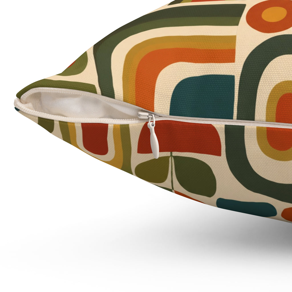 Retro Geometric Abstract Pattern Pillow | Mid Century Modern Throw Pillow