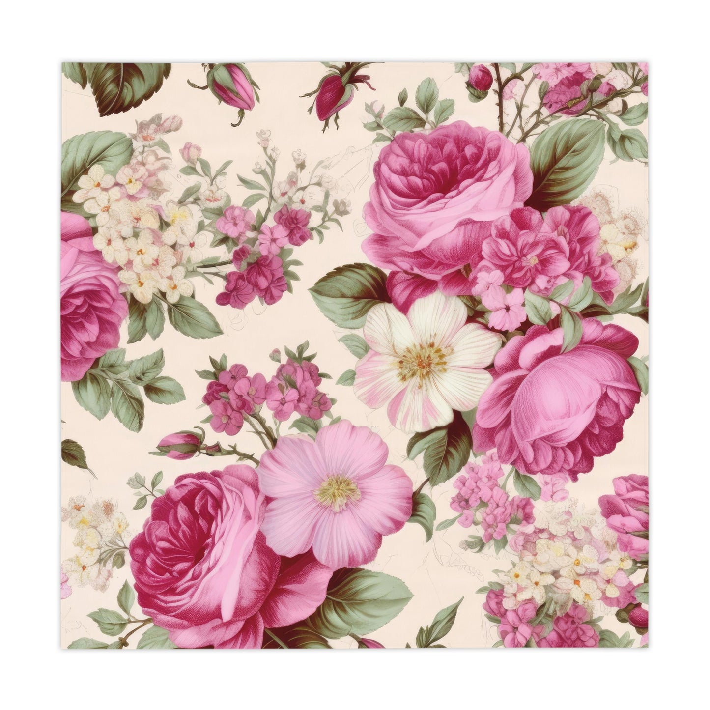 Blooming Elegance: Exquisite dining room decor Tablecloth adorned with Bold Pink Roses