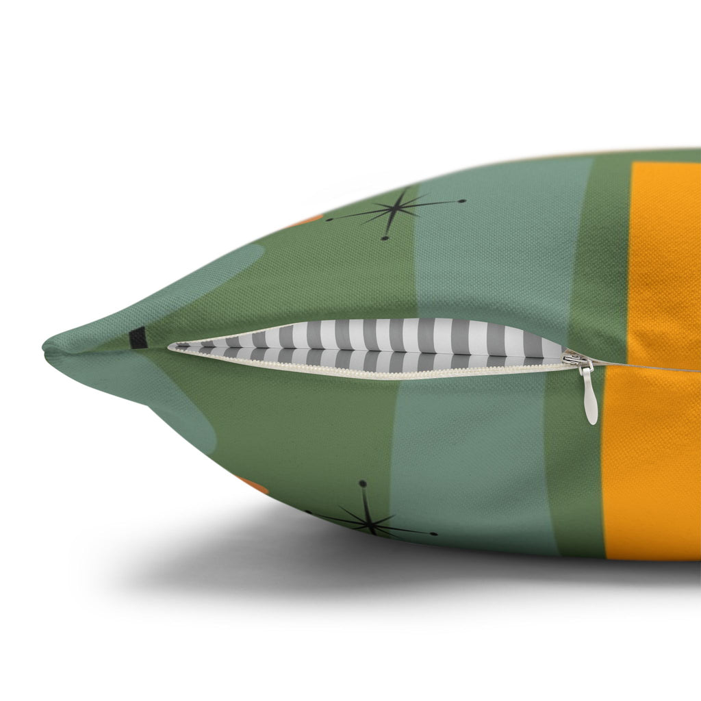 Mid-Century Living Room Dachshund Pillowcase | Square Pillowcase - COVER ONLY