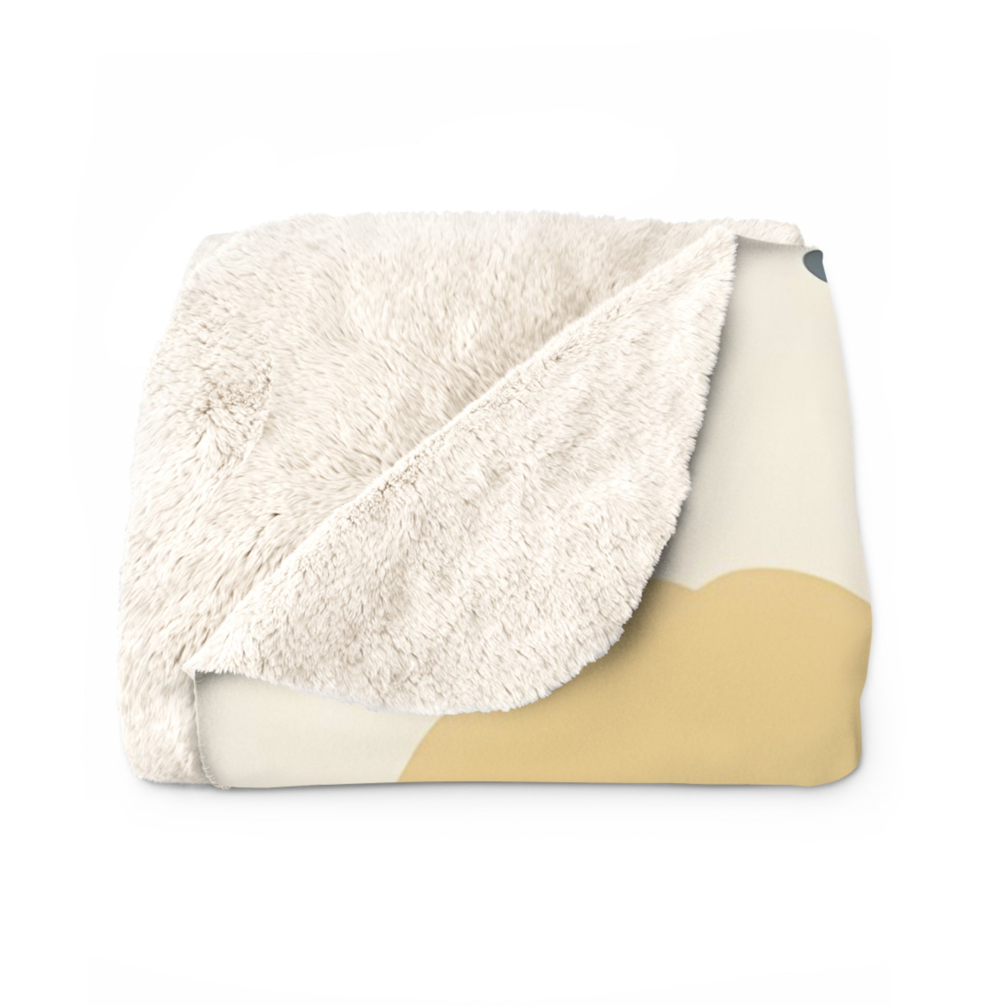 Yellow Poppy's Mid Century Modern Sherpa Fleece Blanket, retro floral, MCM throw couch bed blanket