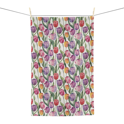 Colorful tulip floral Microfiber Tea Towel, kitchen accessory