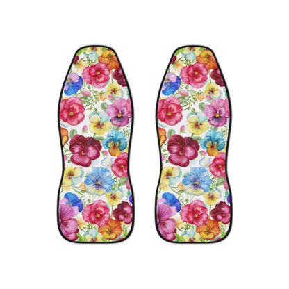 Pansy Paradise: Colorful Car Seat Covers Infused with Floral Deligh