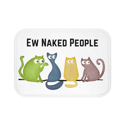 Ew Naked Peope Bath Mat, cat lover gift, cute bathroom decor