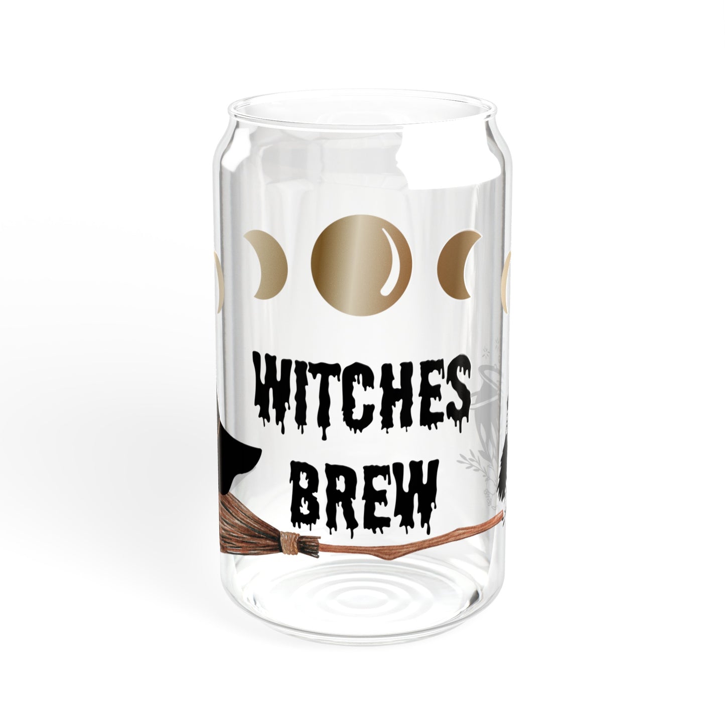 Witches brew Sipper Glass, 16oz, iced coffee cup, witchy glass, witch drinking glass, witch potion glass, coffee lover gift