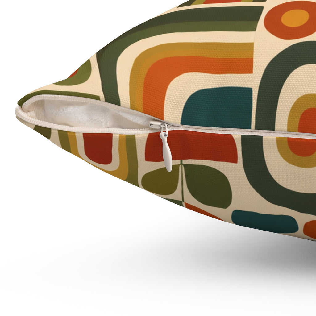 Retro Geometric Abstract Pattern Pillow | Mid Century Modern Throw Pillow
