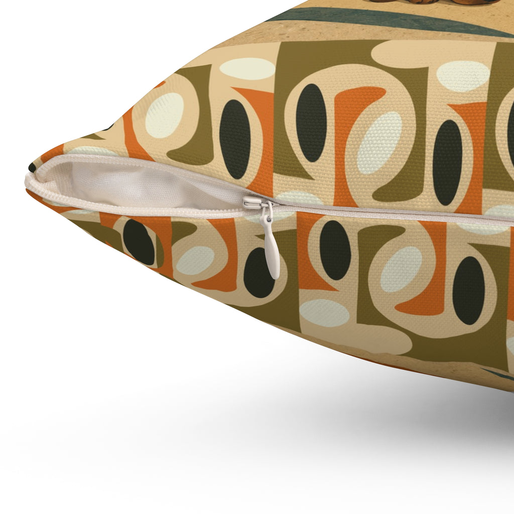 Mid-Century Dachshund Living Room Dogs - Pillow