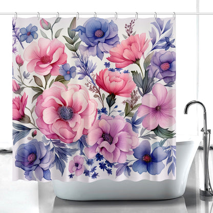 Colorful floral wildflowers Quick-drying Shower Curtain