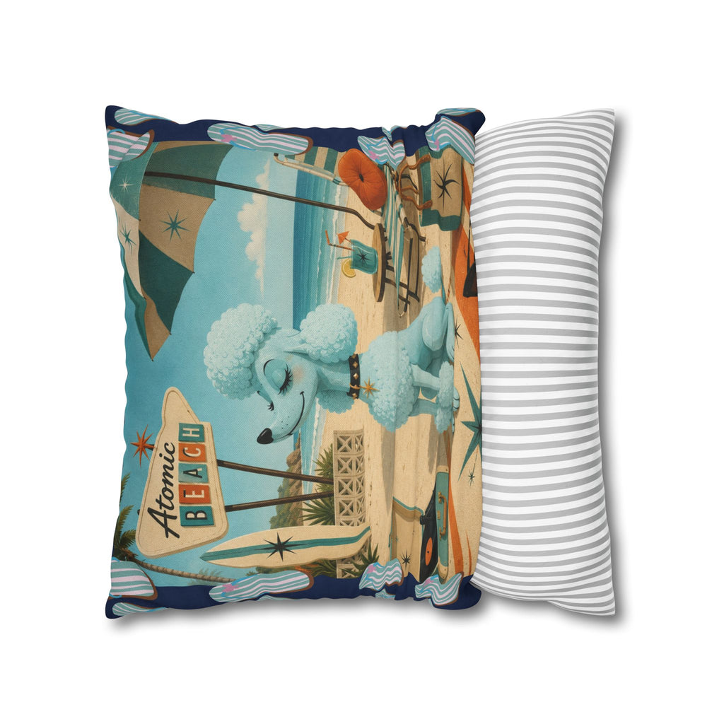Retro Atomic Beach Poodle Pillowcase -  COVER ONLY - indoor use