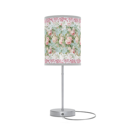 Pink rose shabby chic style Lamp on a Stand, US|CA plug