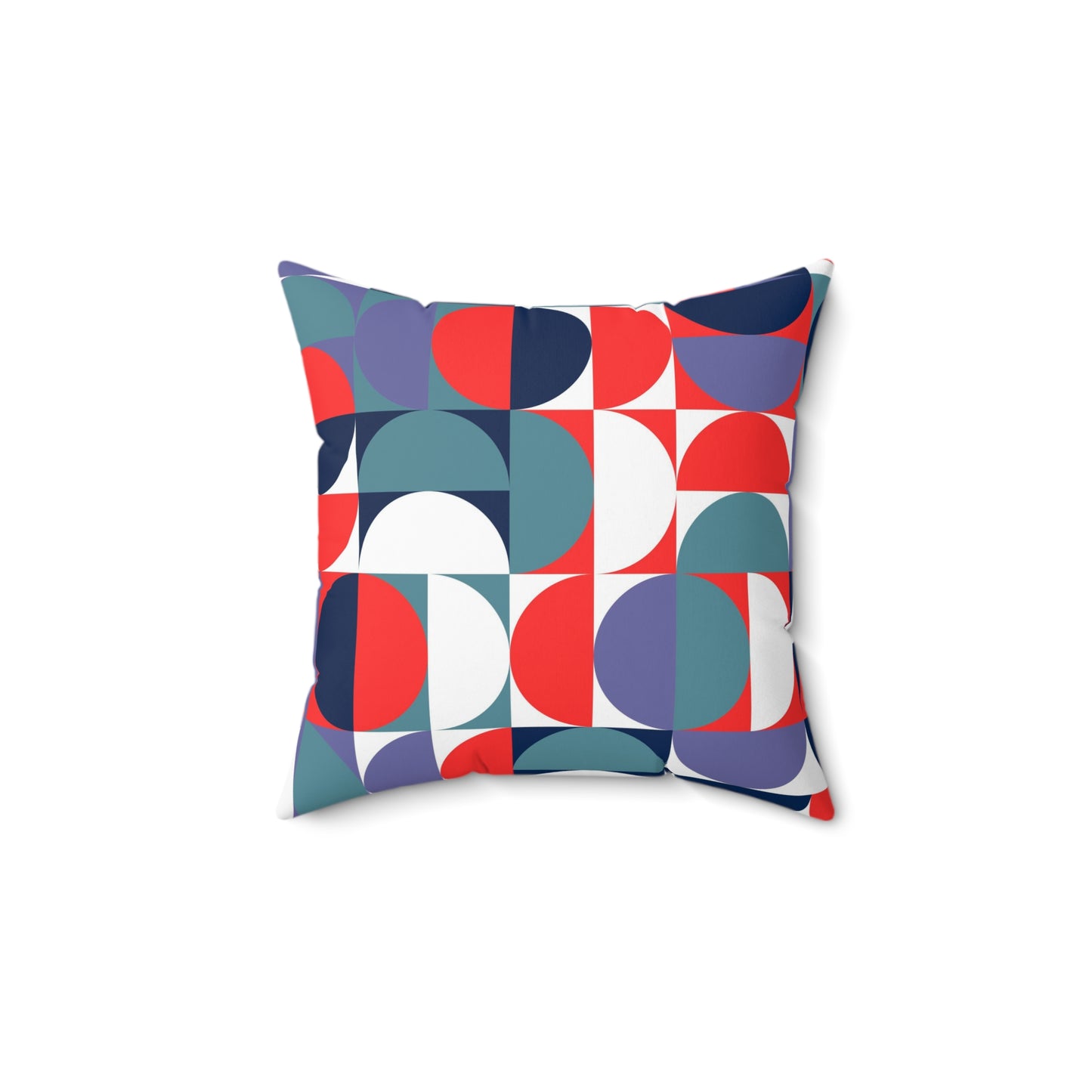 Retro red blue teal mid century modern  Polyester Square Pillow, MCM home decor