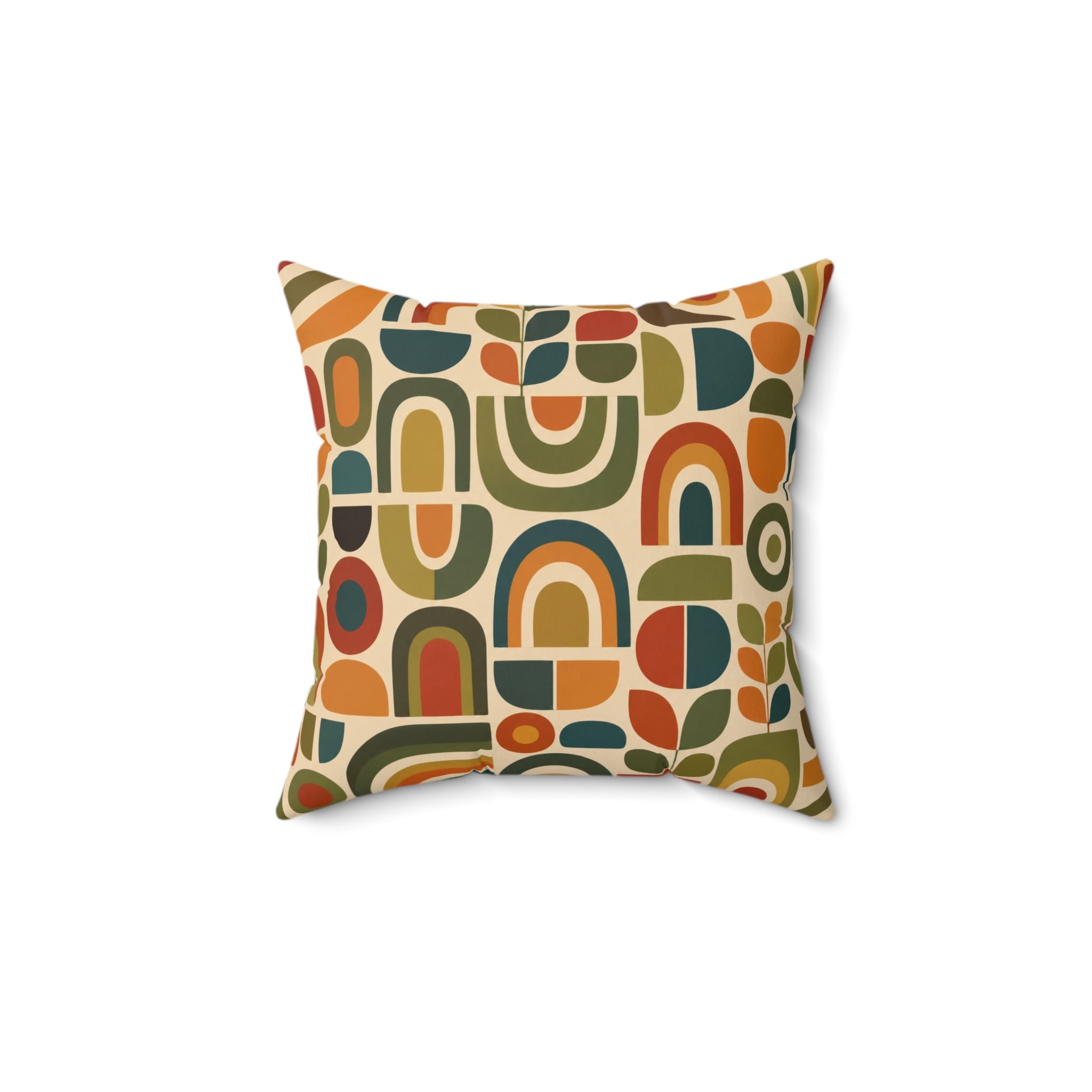 Retro Geometric Abstract Pattern Pillow | Mid Century Modern Throw Pillow