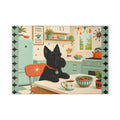 Retro Kitchen Scottish Terrier Glass Cutting Board | Mid Century Dog Art