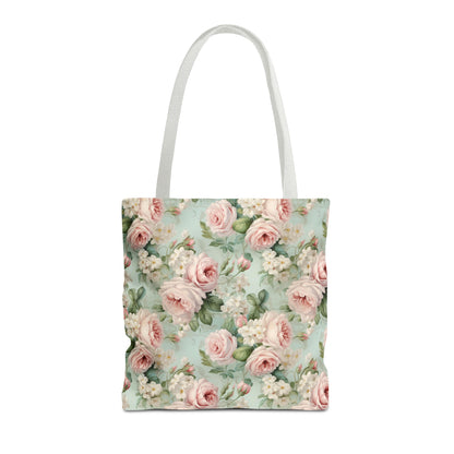 Blush pink vintage roses shabby chic Tote Bag, floral tote bag, beach bag, book, overnight, carry on bag, shopping bag