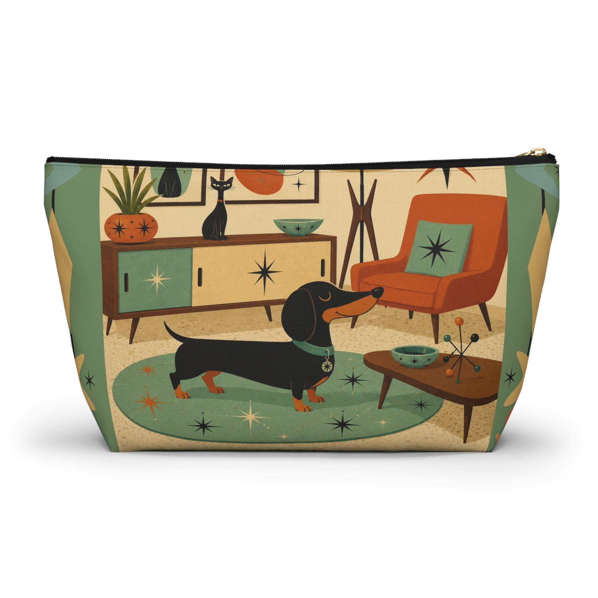 Mid Century Dachshund Accessory Pouch