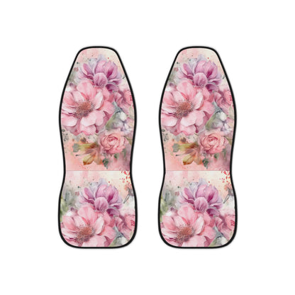 Pink Floral Bliss: Shabby Chic Car Seat Covers for Elegant Style and Comfort