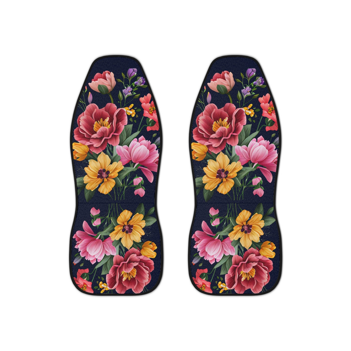 Colorful bouquet of flowers floral and navy front Car Seat Covers