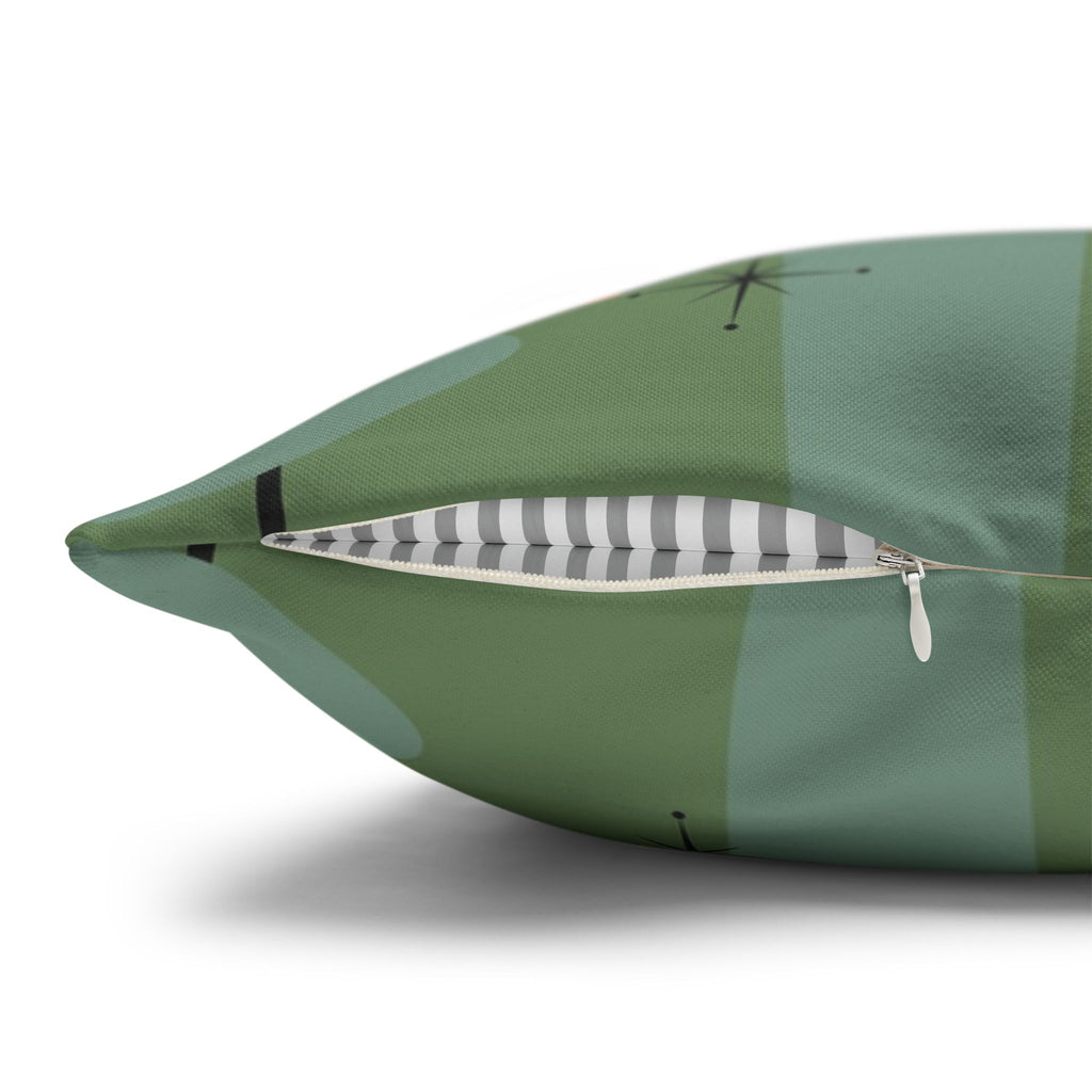 Mid-Century Living Room Dachshund Pillowcase | Square Pillowcase - COVER ONLY