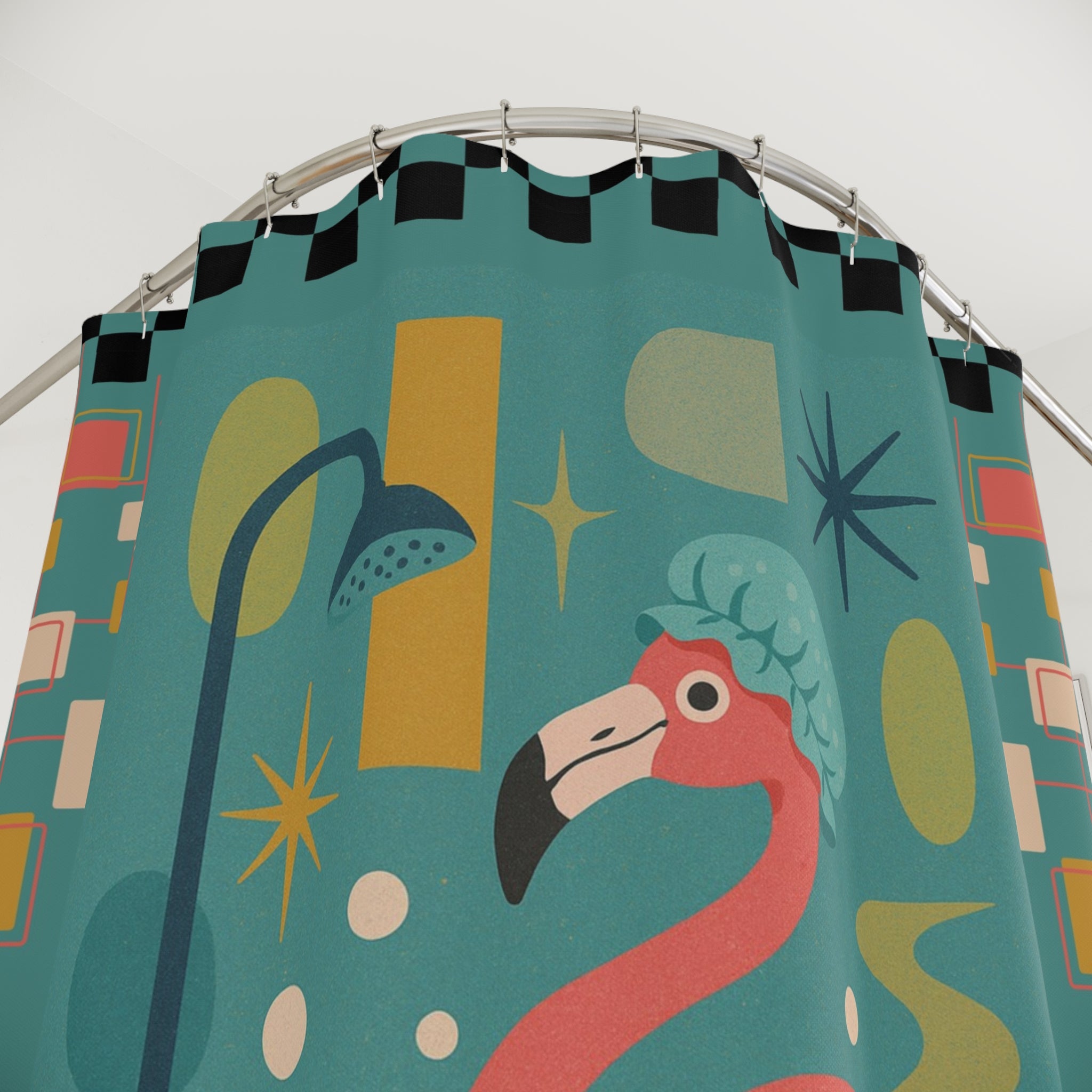 Fun Flamingo Shower Curtain, Colorful Bath Decor, Playful Bathroom Art, Unique Gift for Flamingo Lovers, Summer Vibes