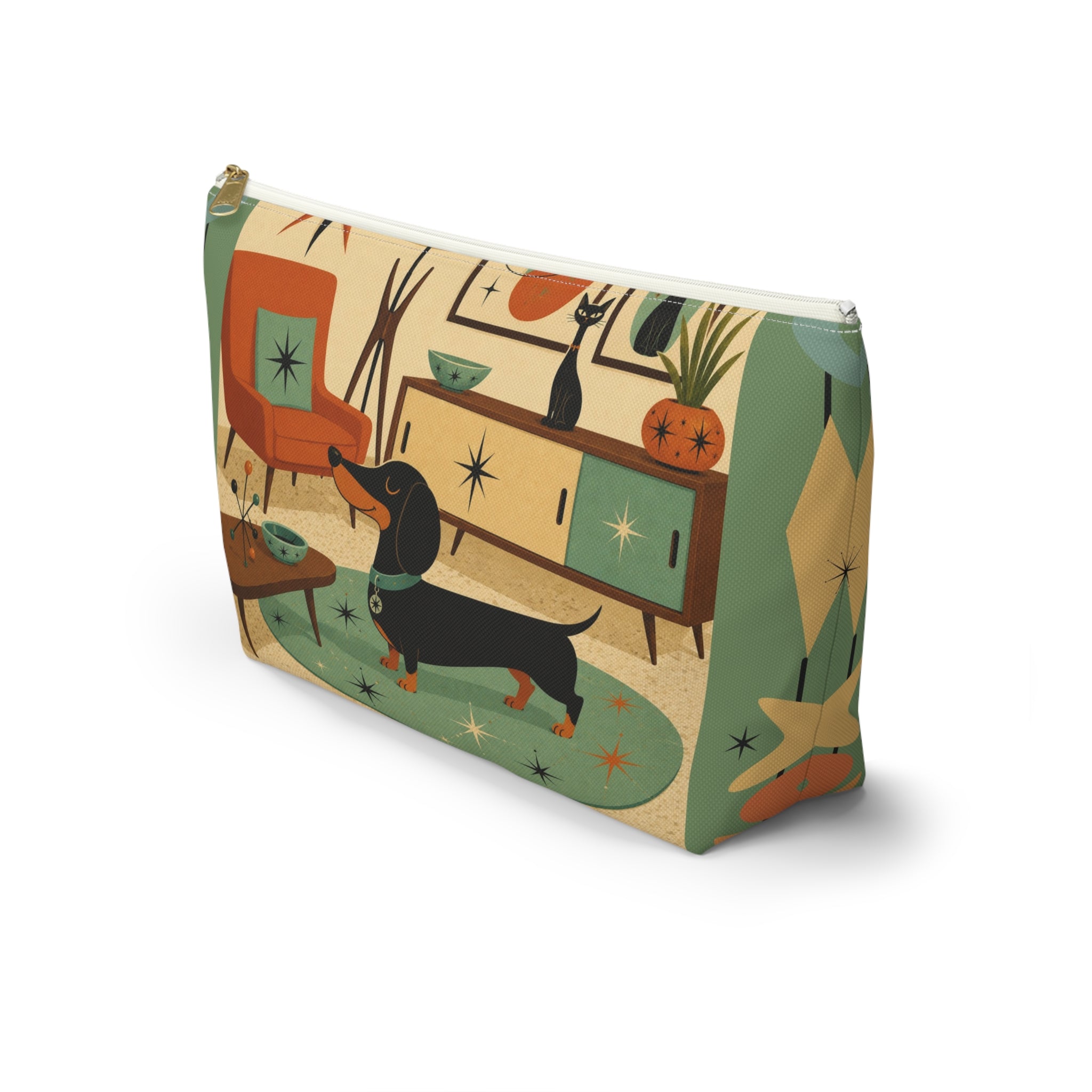 Mid Century Dachshund Accessory Pouch