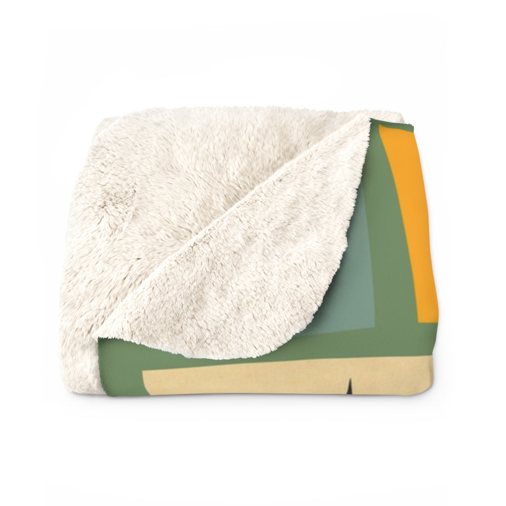 Mid Century Dachshund Living Room Sherpa Fleece Blanket | Retro Atomic Home