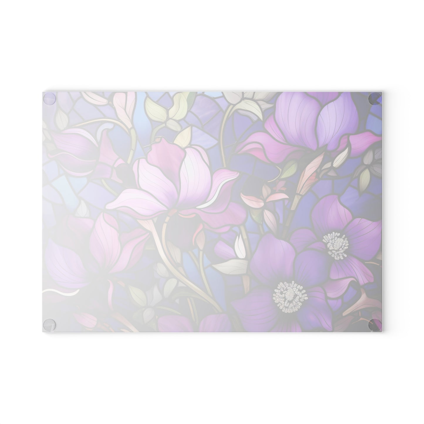 Lavender Dreams: Stained Glass look Inspired Glass Cutting Board