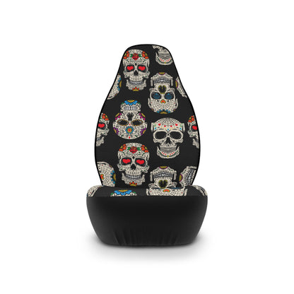 Revamp Your Ride with Edgy Elegance: Skulls, Diamonds, and Flowers Car Seat Covers