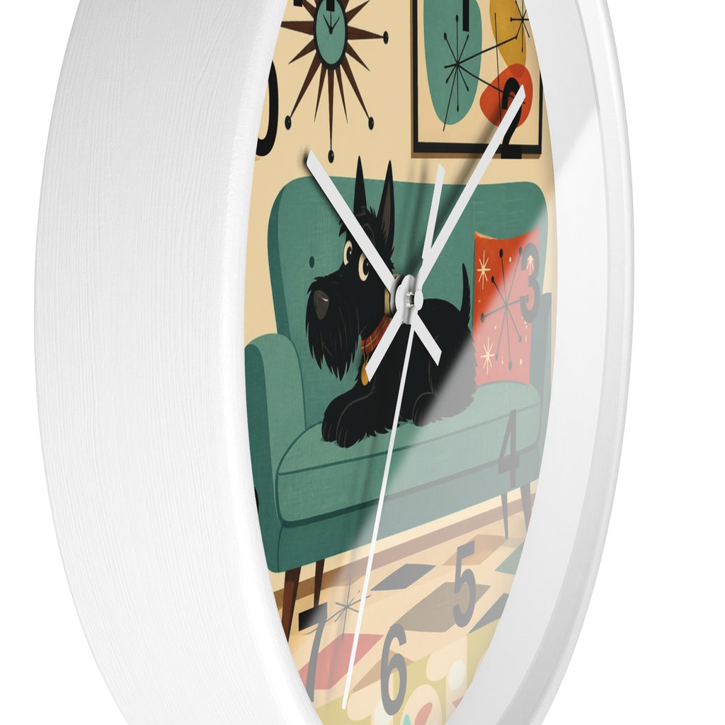 Retro Scotty Dog Sofa Wall Clock | Mid Century Modern Home Decor