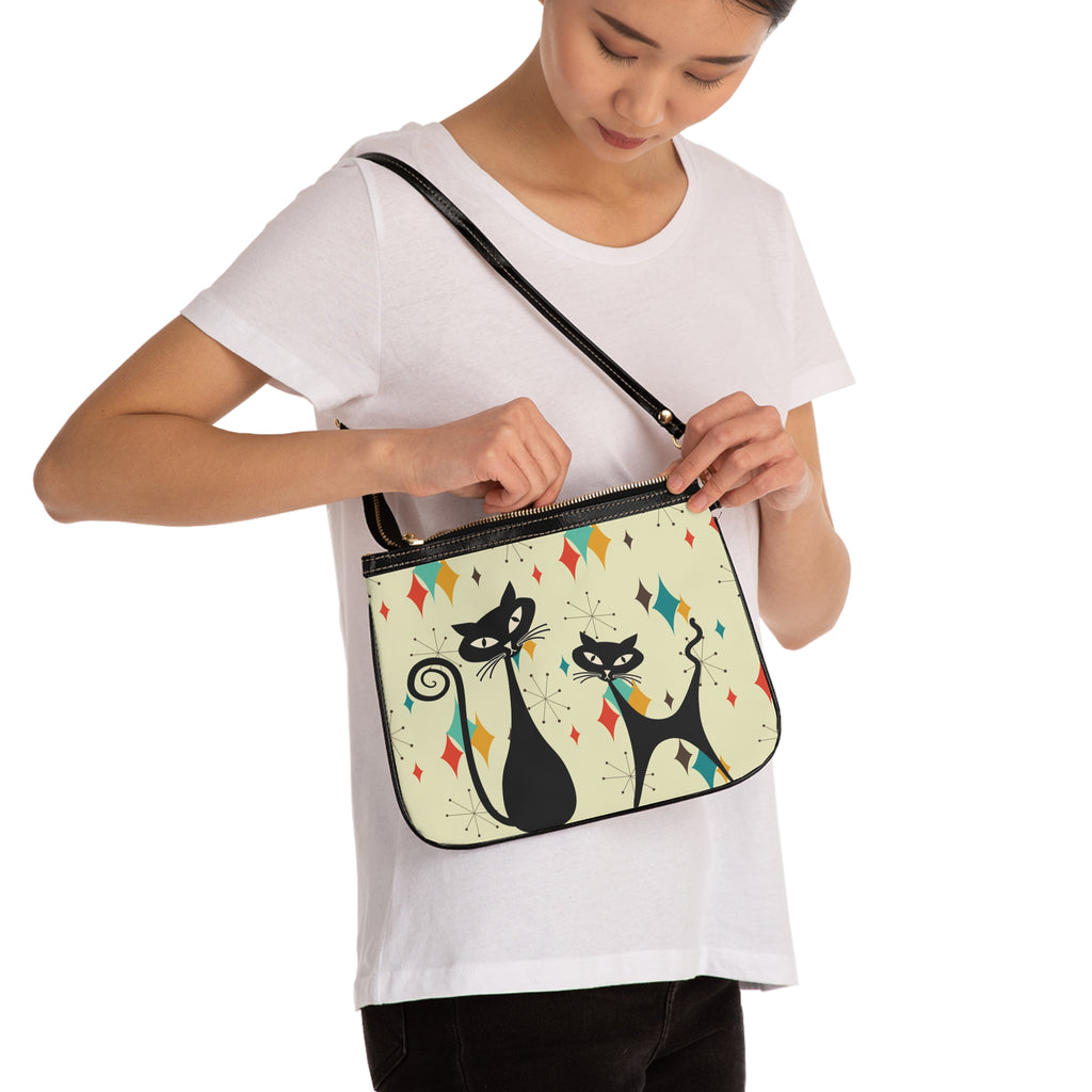 Atomic Cat small shoulder bag, Mid Century Modern Franciscan Diamond Starburst Handbag, Retro Shoulder Bag