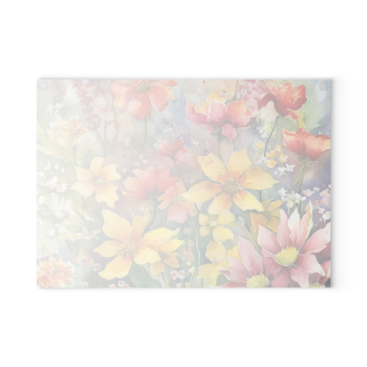 Watercolor Blooms: Wildflowers Glass Cutting Board"