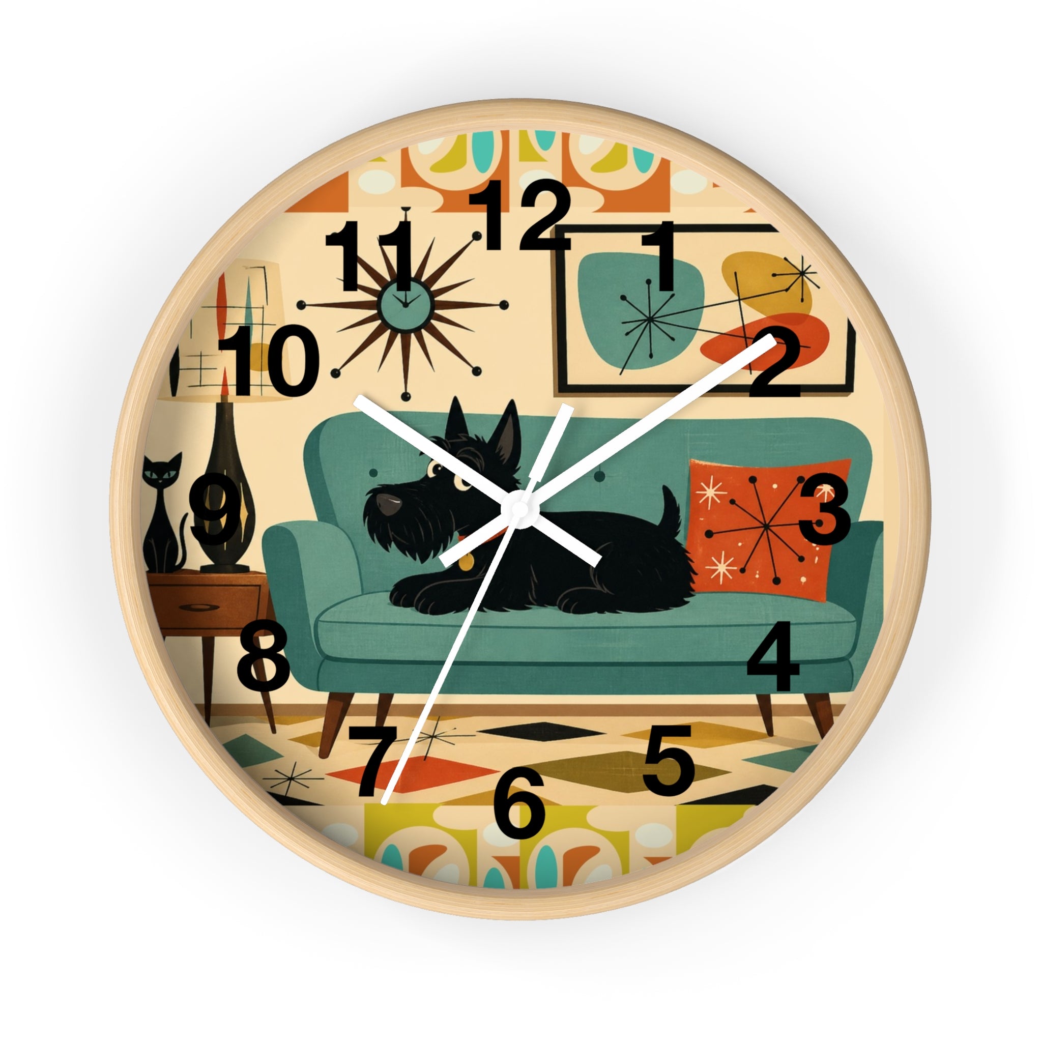 Retro Scotty Dog Sofa Wall Clock | Mid Century Modern Home Decor