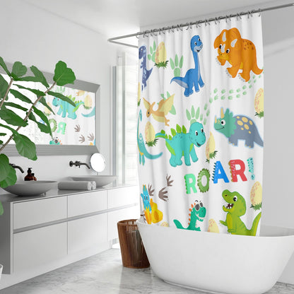 Cute Kids dinosaur Quick-drying Shower Curtain