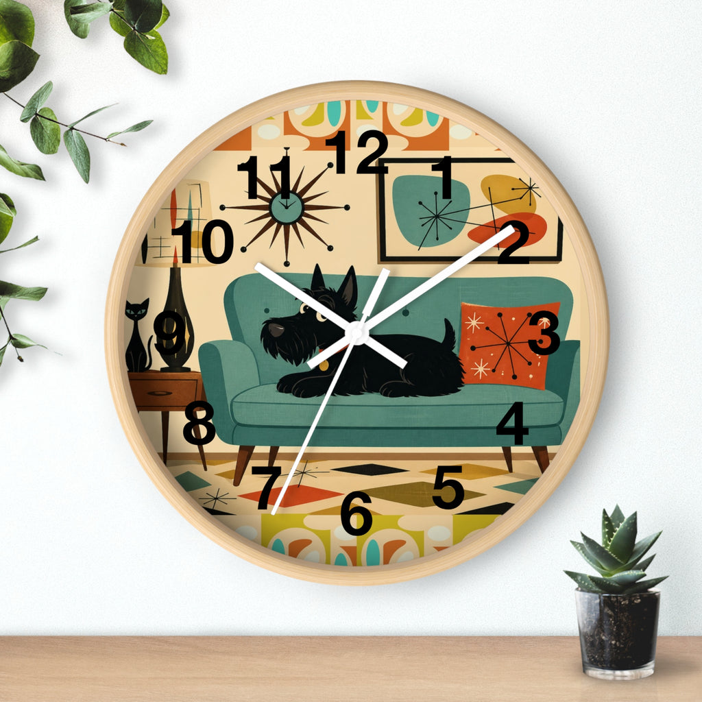 Retro Scotty Dog Sofa Wall Clock | Mid Century Modern Home Decor