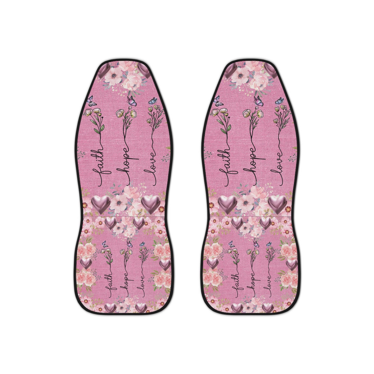 Floral Bliss: Embrace Faith, Hope, and Love with Pink Car Seat Covers