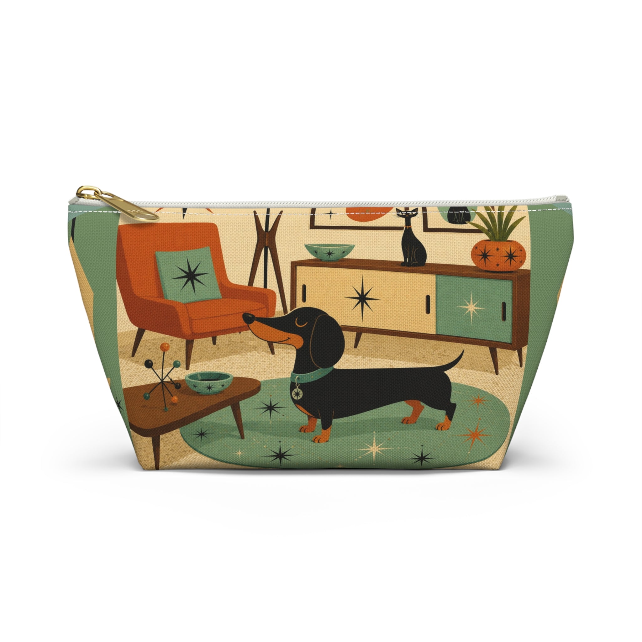 Mid Century Dachshund Accessory Pouch