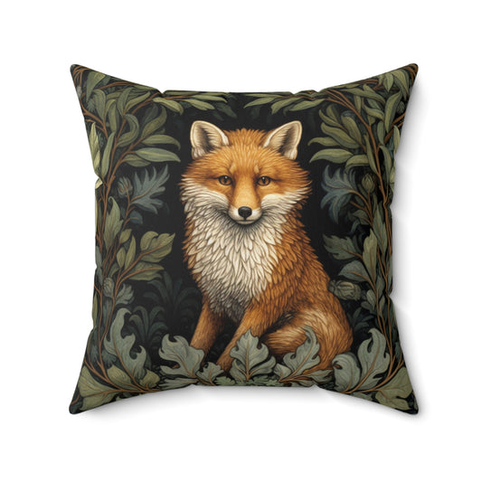 Fox William Morris inspired Square Pillow, nature inspired, artist, animal, scatter throw cushion