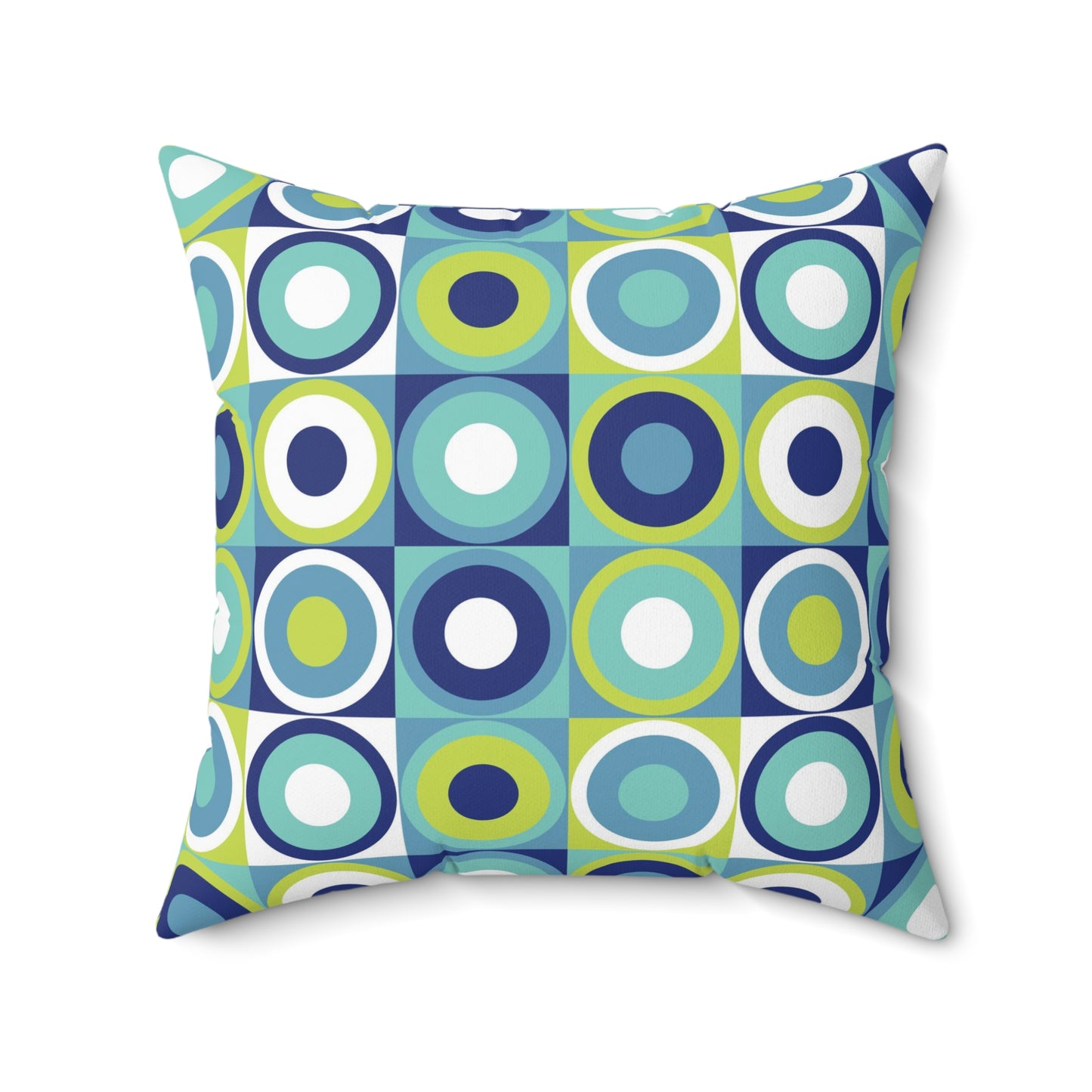 Vintage Vibes: Blue and Green Retro Pattern Pillow - Timeless Elegance for Your Space, modern vintage