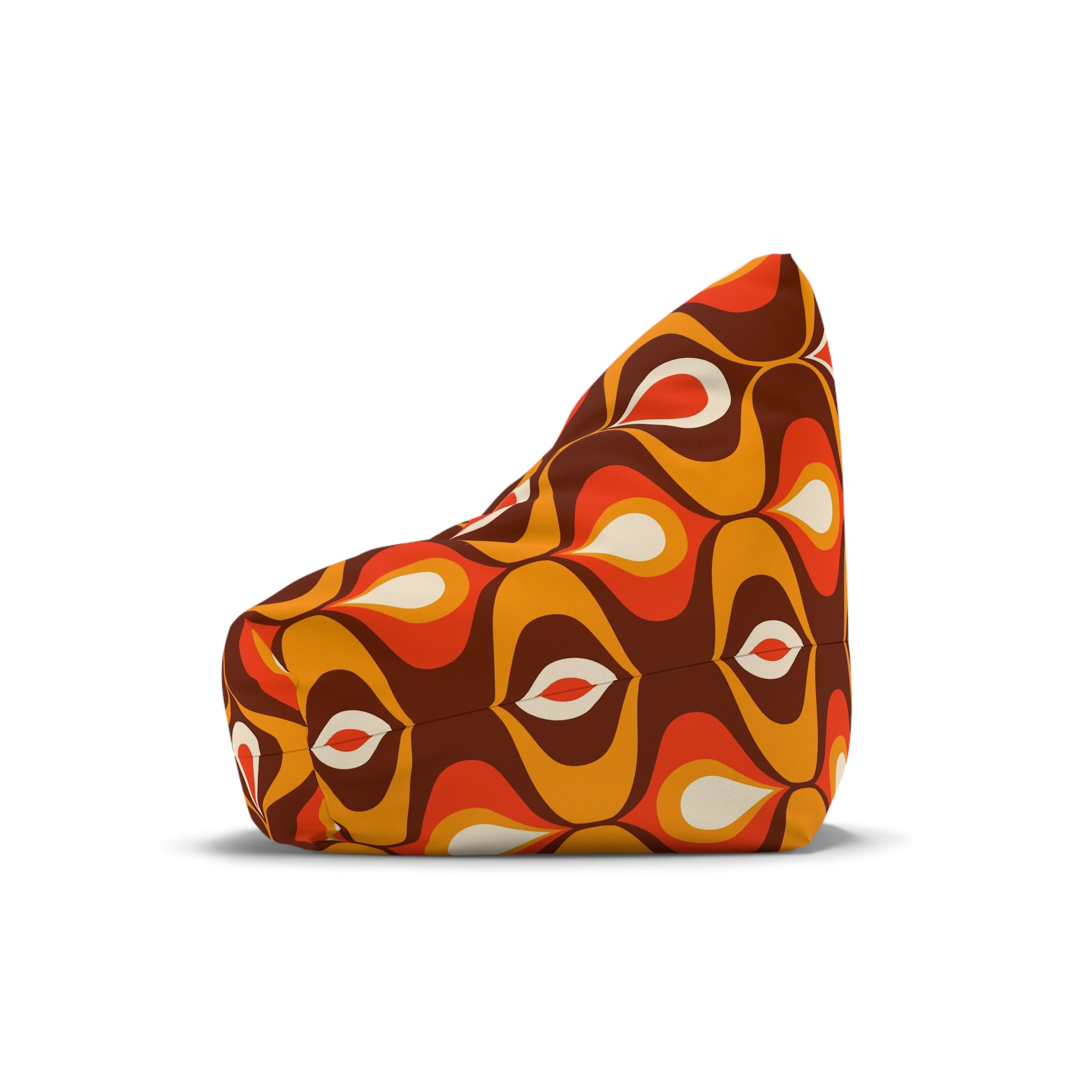Retro orange and brown Bean Bag Chair COVER, retro home decor, games room, living room bean bag cover