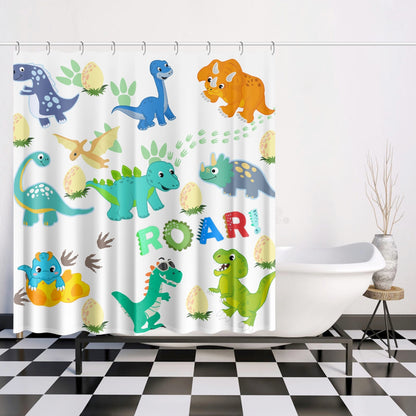 Cute Kids dinosaur Quick-drying Shower Curtain