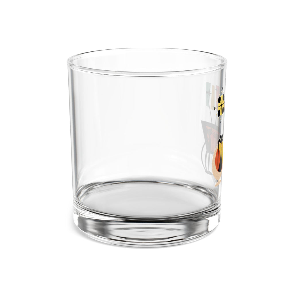 Atomic Bar retro cat Bar Glass, Mid Century Modern, MCM barware, beverage drinking glass