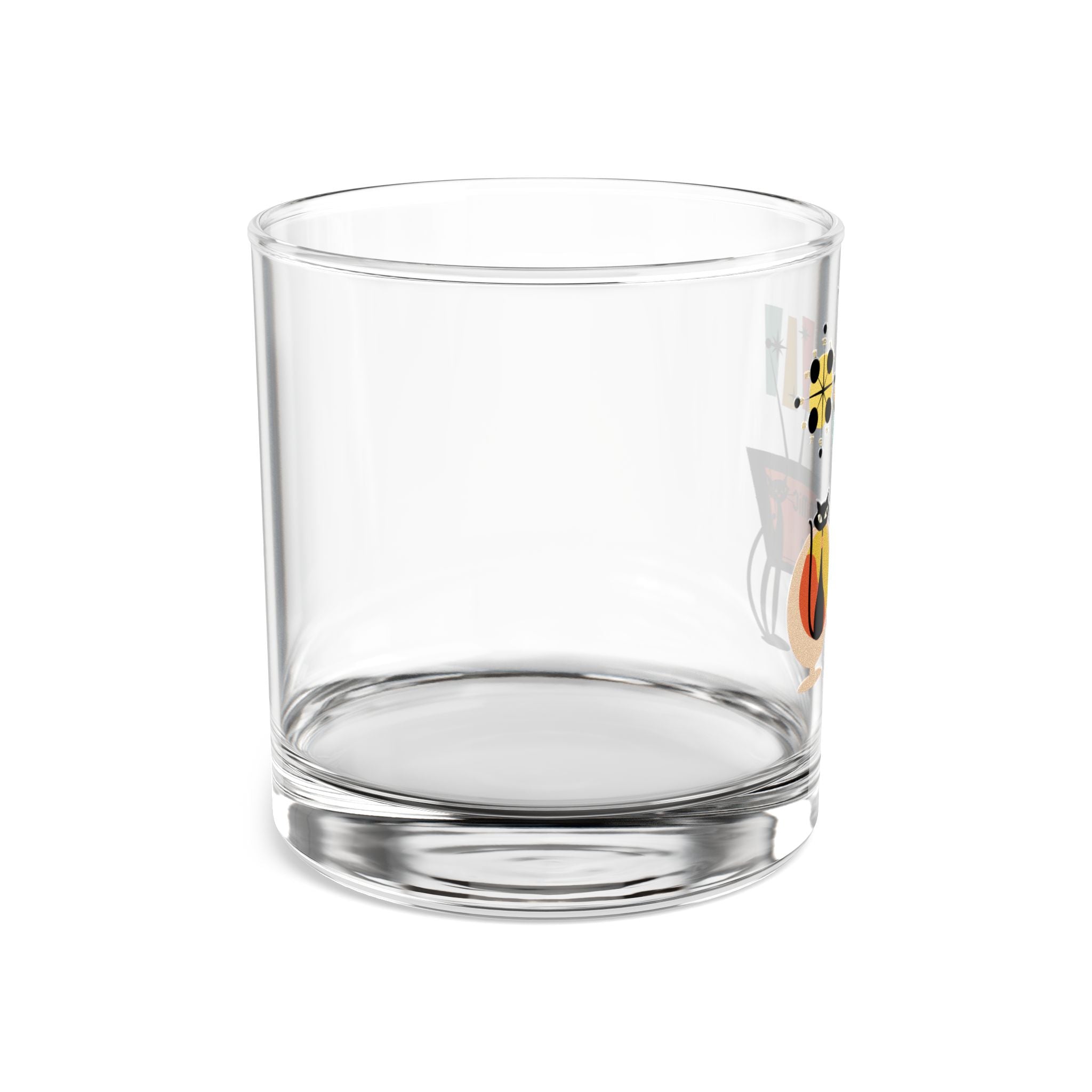 Atomic Bar retro cat Bar Glass, Mid Century Modern, MCM barware, beverage drinking glass