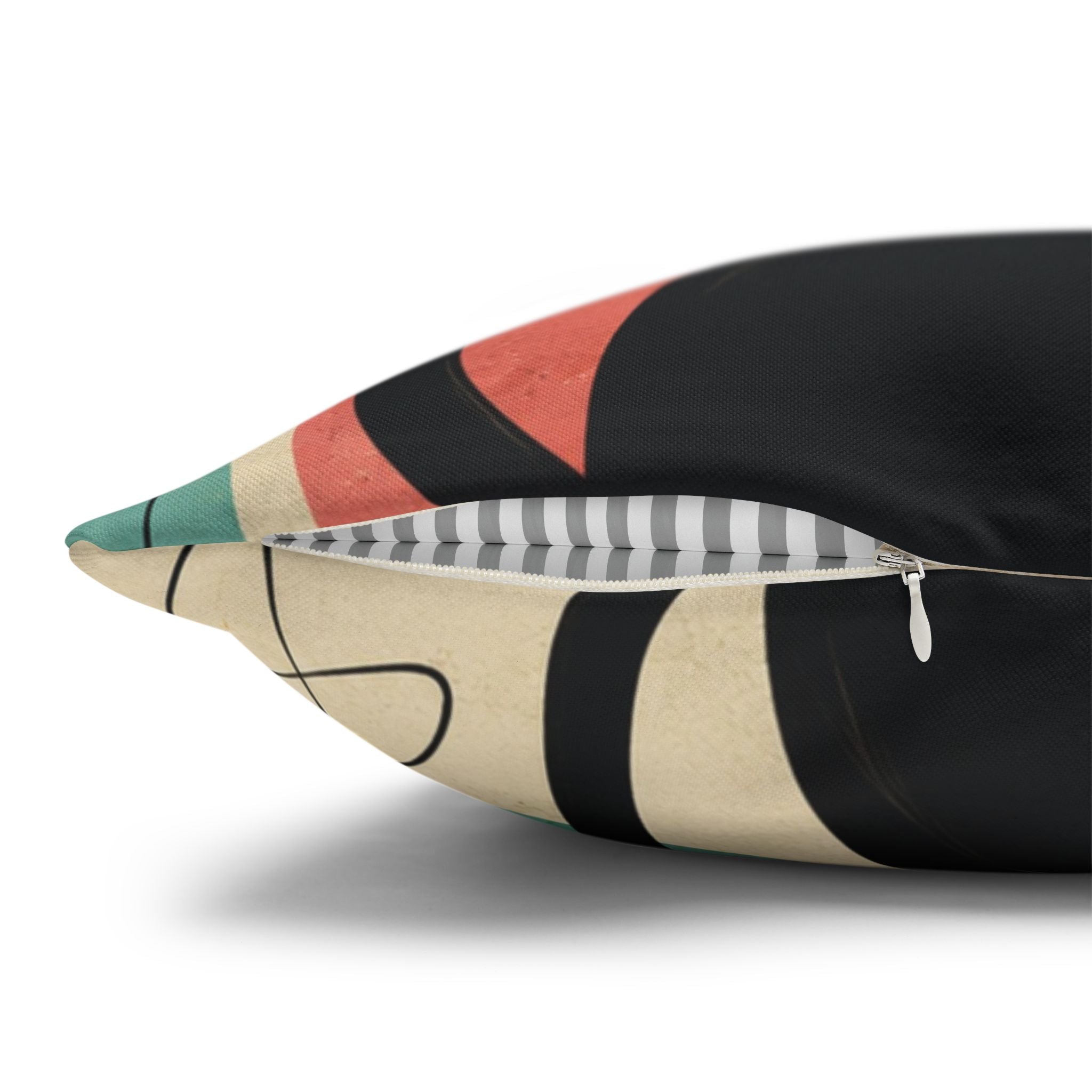 Mid Century Retro Atomic Black Cats Pillowcase | Spun Polyester Square Pillowcase - COVER ONLY