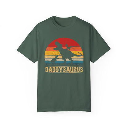 Daddysaurus retro dinosaur Unisex Garment-Dyed T-shirt, comfort color tshirt, fathers dads day shirt, vintage inspired, men's t shirt